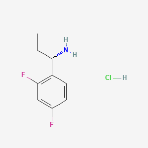 (S)-1-(2,4-Difluorophenyl)propan-1-amine hydrochloride chemical structure (CAS 1309598-65-9)