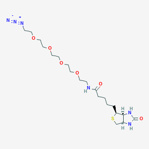 N-(14-Azido-3,6,9,12-tetraoxatetradecyl)-5-((3aS,4S,6aR)-2-oxohexahydro-1H-thieno[3,4-d]imidazol-4-yl)pentanamide chemical structure (CAS 1309649-57-7)