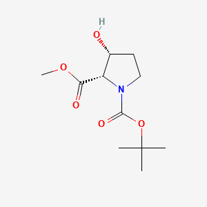 (2S,3R)-1-tert-Butyl 2-methyl 3-hydroxypyrrolidine-1,2-dicarboxylate chemical structure (CAS 130966-46-0)