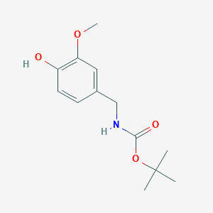 tert-Butyl 4-hydroxy-3-methoxybenzylcarbamate chemical structure (CAS 130972-89-3)