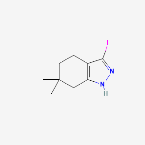 3-Iodo-6,6-dimethyl-4,5,6,7-tetrahydro-1H-indazole chemical structure (CAS 1309788-50-8)