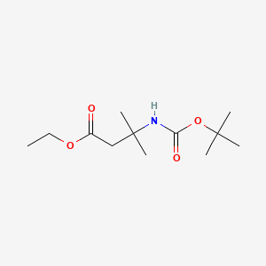Ethyl 3-((tert-butoxycarbonyl)amino)-3-methylbutanoate chemical structure (CAS 130985-42-1)