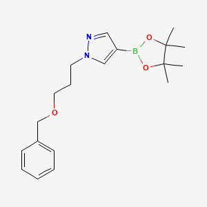 1-(3-(Benzyloxy)propyl)-4-(4,4,5,5-tetramethyl-1,3,2-dioxaborolan-2-yl)-1H-pyrazole chemical structure (CAS 1309960-92-6)