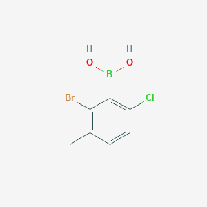 (2-Bromo-6-chloro-3-methylphenyl)boronic acid chemical structure (CAS 1309980-97-9)