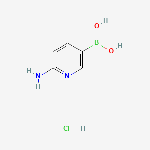 (6-Aminopyridin-3-yl)boronic acid hydrochloride chemical structure (CAS 1309982-15-7)