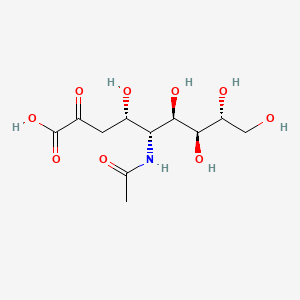 (4S,5R,6R,7S,8R)-5-Acetamido-4,6,7,8,9-pentahydroxy-2-oxononanoic acid chemical structure (CAS 131-48-6)
