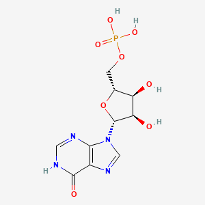 ((2R,3S,4R,5R)-3,4-Dihydroxy-5-(6-hydroxy-9H-purin-9-yl)tetrahydrofuran-2-yl)methyl dihydrogen phosphate chemical structure (CAS 131-99-7)