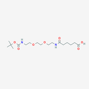 2,2-Dimethyl-4,15-dioxo-3,8,11-trioxa-5,14-diazaicosan-20-oic acid chemical structure (CAS 1310327-20-8)