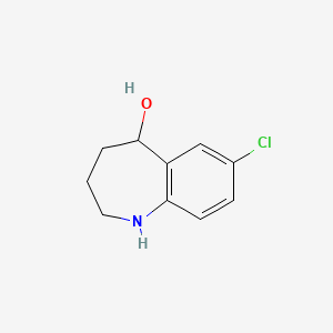 7-Chloro-2,3,4,5-tetrahydro-1H-benzo[b]azepin-5-ol chemical structure (CAS 1310357-40-4)
