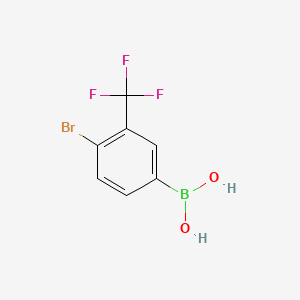 (4-Bromo-3-(trifluoromethyl)phenyl)boronic acid chemical structure (CAS 1310383-25-5)