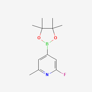 2-Fluoro-6-methyl-4-(4,4,5,5-tetramethyl-1,3,2-dioxaborolan-2-yl)pyridine chemical structure (CAS 1310384-07-6)