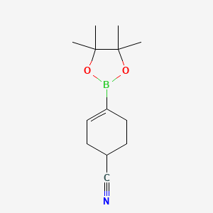 4-(4,4,5,5-Tetramethyl-1,3,2-dioxaborolan-2-yl)cyclohex-3-enecarbonitrile chemical structure (CAS 1310384-20-3)