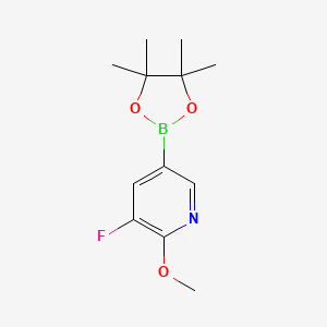3-Fluoro-2-methoxy-5-(4,4,5,5-tetramethyl-1,3,2-dioxaborolan-2-yl)pyridine chemical structure (CAS 1310384-35-0)