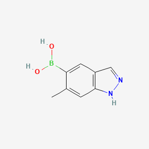 (6-Methyl-1H-indazol-5-yl)boronic acid chemical structure (CAS 1310405-35-6)
