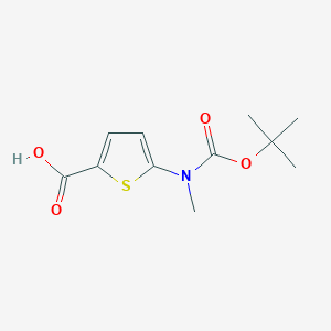 5-((tert-Butoxycarbonyl)(methyl)amino)thiophene-2-carboxylic acid chemical structure (CAS 131052-68-1)