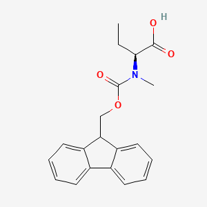 (S)-2-((((9H-Fluoren-9-yl)methoxy)carbonyl)(methyl)amino)butanoic acid chemical structure (CAS 1310575-53-1)
