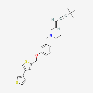 (E)-N-(3-([3,3'-bithiophen]-5-ylmethoxy)benzyl)-N-ethyl-6,6-dimethylhept-2-en-4-yn-1-amine chemical structure (CAS 131060-14-5)
