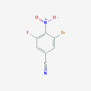 3-Bromo-5-fluoro-4-nitrobenzonitrile chemical structure (CAS 1310918-28-5)