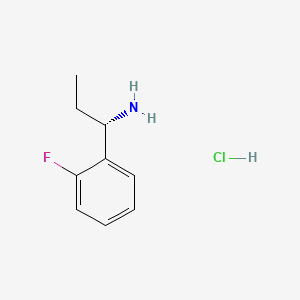 (S)-1-(2-Fluorophenyl)propan-1-amine hydrochloride chemical structure (CAS 1310923-28-4)