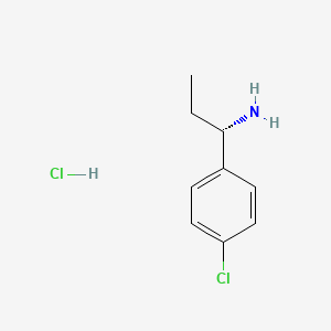 (S)-1-(4-Chlorophenyl)propan-1-amine hydrochloride chemical structure (CAS 1310923-37-5)