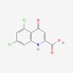 5,7-Dichloro-4-hydroxyquinoline-2-carboxylic acid chemical structure (CAS 131123-76-7)