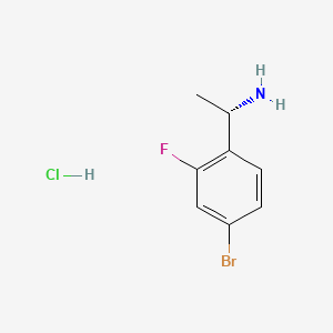 (S)-1-(4-Bromo-2-fluorophenyl)ethanamine hydrochloride chemical structure (CAS 1311254-85-9)