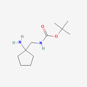 tert-Butyl ((1-aminocyclopentyl)methyl)carbamate chemical structure (CAS 1311318-21-4)