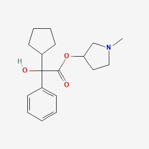 1-Methylpyrrolidin-3-yl 2-cyclopentyl-2-hydroxy-2-phenylacetate chemical structure (CAS 13118-11-1)
