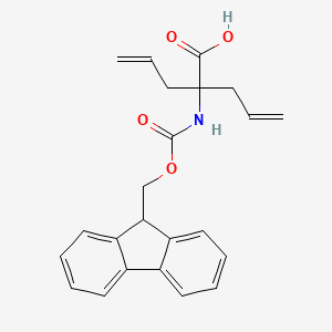 2-((((9H-Fluoren-9-yl)methoxy)carbonyl)amino)-2-allylpent-4-enoic acid chemical structure (CAS 1311992-97-8)