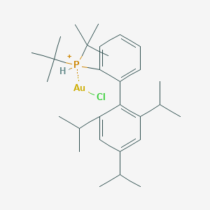 [Bis(1,1-dimethylethyl)[2',4',6'-tris(1-methylethyl)[1,1′-biphenyl]-2-yl]phosphine]chlorogold chemical structure (CAS 1312108-97-6)
