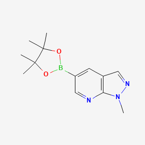 1-Methyl-5-(4,4,5,5-tetramethyl-1,3,2-dioxaborolan-2-yl)-1H-pyrazolo[3,4-b]pyridine chemical structure (CAS 1312312-78-9)