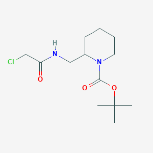 tert-Butyl 2-((2-chloroacetamido)methyl)piperidine-1-carboxylate chemical structure (CAS 1312455-22-3)