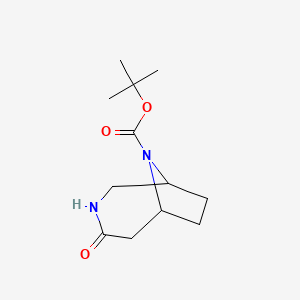 tert-Butyl 4-oxo-3,9-diazabicyclo[4.2.1]nonane-9-carboxylate chemical structure (CAS 1312456-05-5)