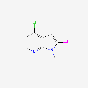 4-Chloro-2-iodo-1-methyl-1H-pyrrolo[2,3-b]pyridine chemical structure (CAS 1312581-09-1)