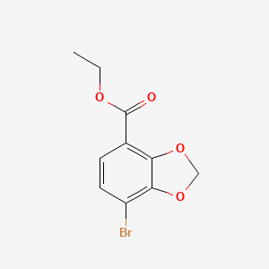 Ethyl 7-bromobenzo[d][1,3]dioxole-4-carboxylate chemical structure (CAS 1312610-07-3)