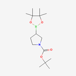 tert-Butyl 3-(4,4,5,5-tetramethyl-1,3,2-dioxaborolan-2-yl)pyrrolidine-1-carboxylate chemical structure (CAS 1312712-22-3)