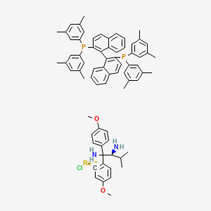 Chloro{(S)-(-)-2,2'-bis[di(3,5-xylyl)phosphino]-1,1'-binaphthyl}[(2S)-(+)-1-(4-methoxyphenyl)-1-(4-methoxyphenyl-kC)-3-methyl-1,2-butanediamine]ruthenium(II) chemical structure (CAS 1312713-89-5)