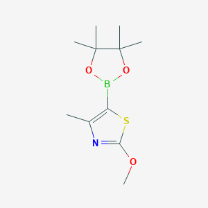 2-Methoxy-4-methyl-5-(4,4,5,5-tetramethyl-1,3,2-dioxaborolan-2-yl)thiazole chemical structure (CAS 1312762-47-2)
