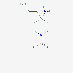 tert-Butyl 4-amino-4-(2-hydroxyethyl)piperidine-1-carboxylate chemical structure (CAS 1312784-58-9)