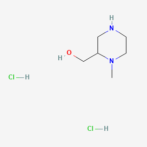 (1-Methylpiperazin-2-yl)methanol dihydrochloride chemical structure (CAS 1312784-83-0)