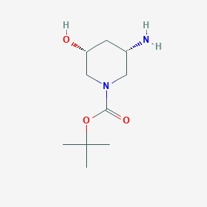 (3S,5R)-tert-Butyl 3-amino-5-hydroxypiperidine-1-carboxylate chemical structure (CAS 1312798-21-2)