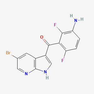 (3-Amino-2,6-difluorophenyl)(5-bromo-1H-pyrrolo[2,3-b]pyridin-3-yl)methanone chemical structure (CAS 1312941-98-2)