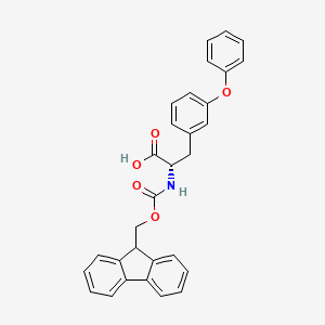 (S)-2-((((9H-Fluoren-9-yl)methoxy)carbonyl)amino)-3-(3-phenoxyphenyl)propanoic acid chemical structure (CAS 1313277-83-6)