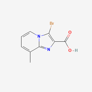 3-Bromo-8-methylimidazo[1,2-a]pyridine-2-carboxylic acid chemical structure (CAS 1313712-29-6)