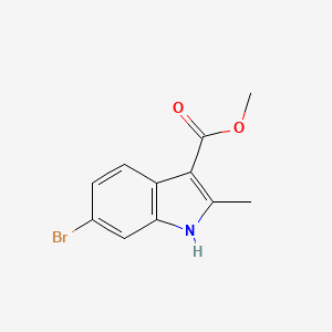 Methyl 6-bromo-2-methyl-1H-indole-3-carboxylate chemical structure (CAS 1313753-18-2)