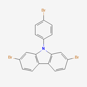 2,7-Dibromo-9-(4-bromophenyl)-9H-carbazole chemical structure (CAS 1313900-20-7)