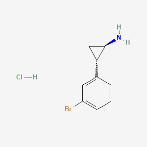 (1R,2S)-2-(3-bromophenyl)cyclopropan-1-amine hydrochloride chemical structure (CAS 1314324-03-2)