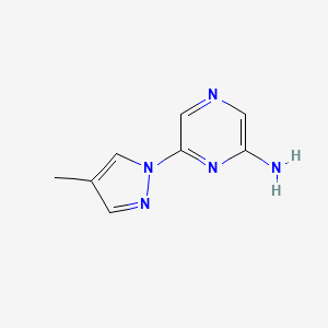 6-(4-Methyl-1H-pyrazol-1-yl)pyrazin-2-amine chemical structure (CAS 1314353-56-4)