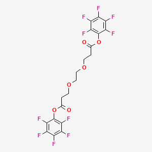 Ethyleneglycol-1,2-bis(pentafluorophenyl 3-oxypropionate) chemical structure (CAS 1314378-18-1)