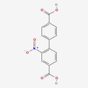 2-Nitro-[1,1'-biphenyl]-4,4'-dicarboxylic acid chemical structure (CAS 1314484-59-7)